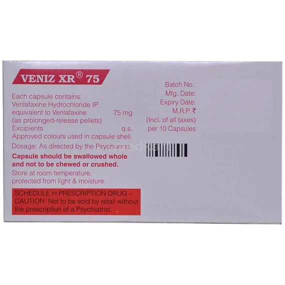 veniz xr 75mg capsule 10's